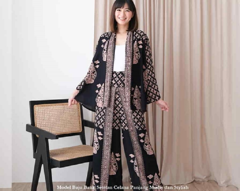 Model Baju Batik Setelan Celana Panjang Modis dan Stylish